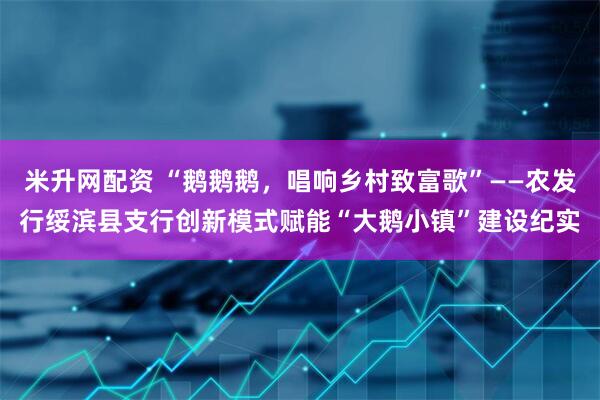 米升网配资 “鹅鹅鹅，唱响乡村致富歌”——农发行绥滨县支行创新模式赋能“大鹅小镇”建设纪实