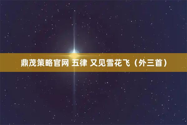 鼎茂策略官网 五律 又见雪花飞（外三首）
