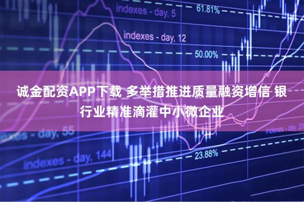 诚金配资APP下载 多举措推进质量融资增信 银行业精准滴灌中小微企业