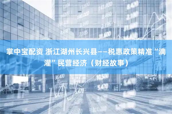 掌中宝配资 浙江湖州长兴县——税惠政策精准“滴灌”民营经济（财经故事）