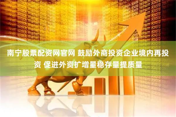 南宁股票配资网官网 鼓励外商投资企业境内再投资 促进外资扩增量稳存量提质量