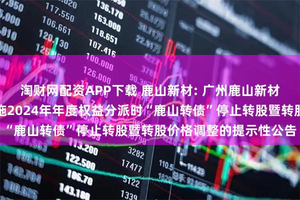 淘财网配资APP下载 鹿山新材: 广州鹿山新材料股份有限公司关于实施2024年年度权益分派时“鹿山转债”停止转股暨转股价格调整的提示性公告