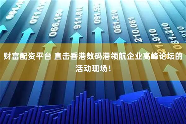 财富配资平台 直击香港数码港领航企业高峰论坛的活动现场！